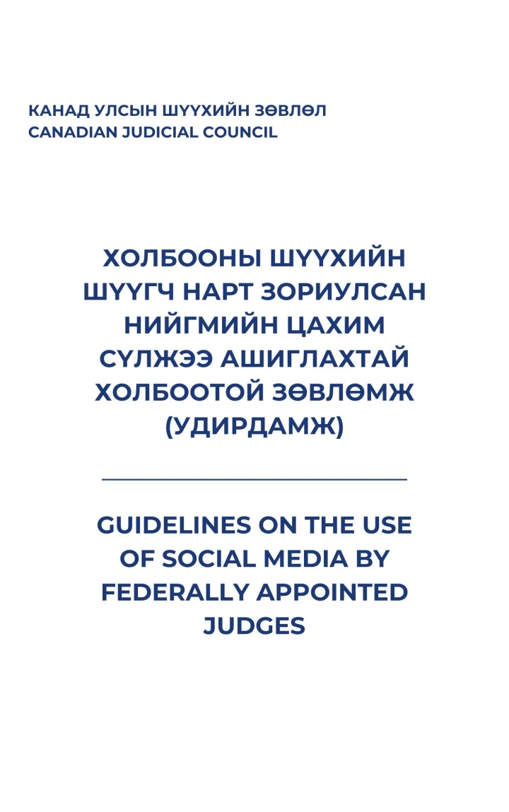 Guidelines on the Use of Social Media by Federally Appointed Judges